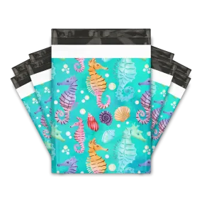 10x13 Seahorses Poly Mailers Shipping Envelopes Premium Printed Bags