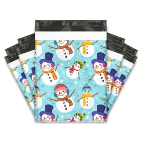 10x13 Snowmen Designer Poly Mailers Shipping Envelopes Premium Printed Bags