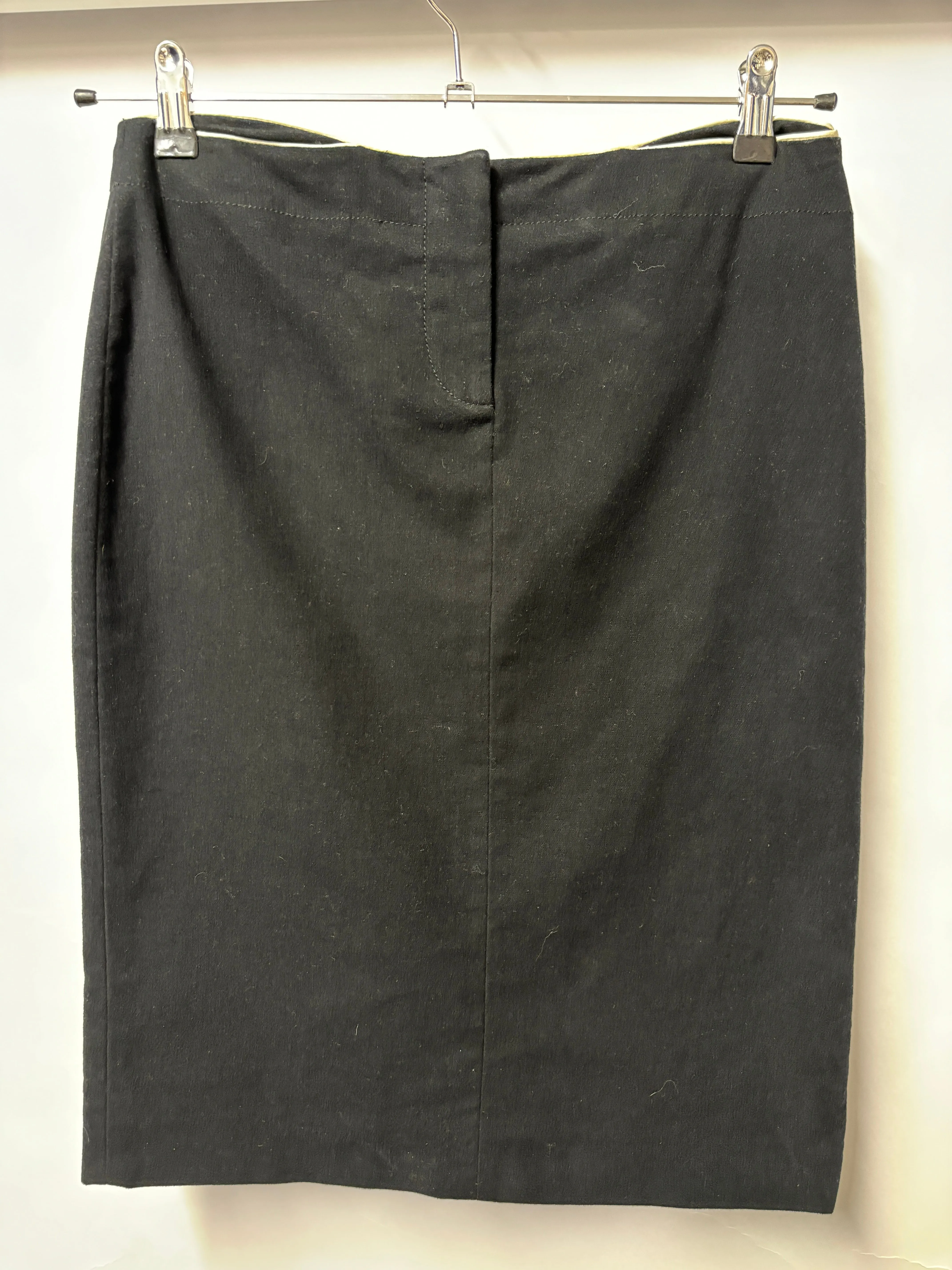 Alexander McQueen Black Velvet Pencil Skirt 12/44