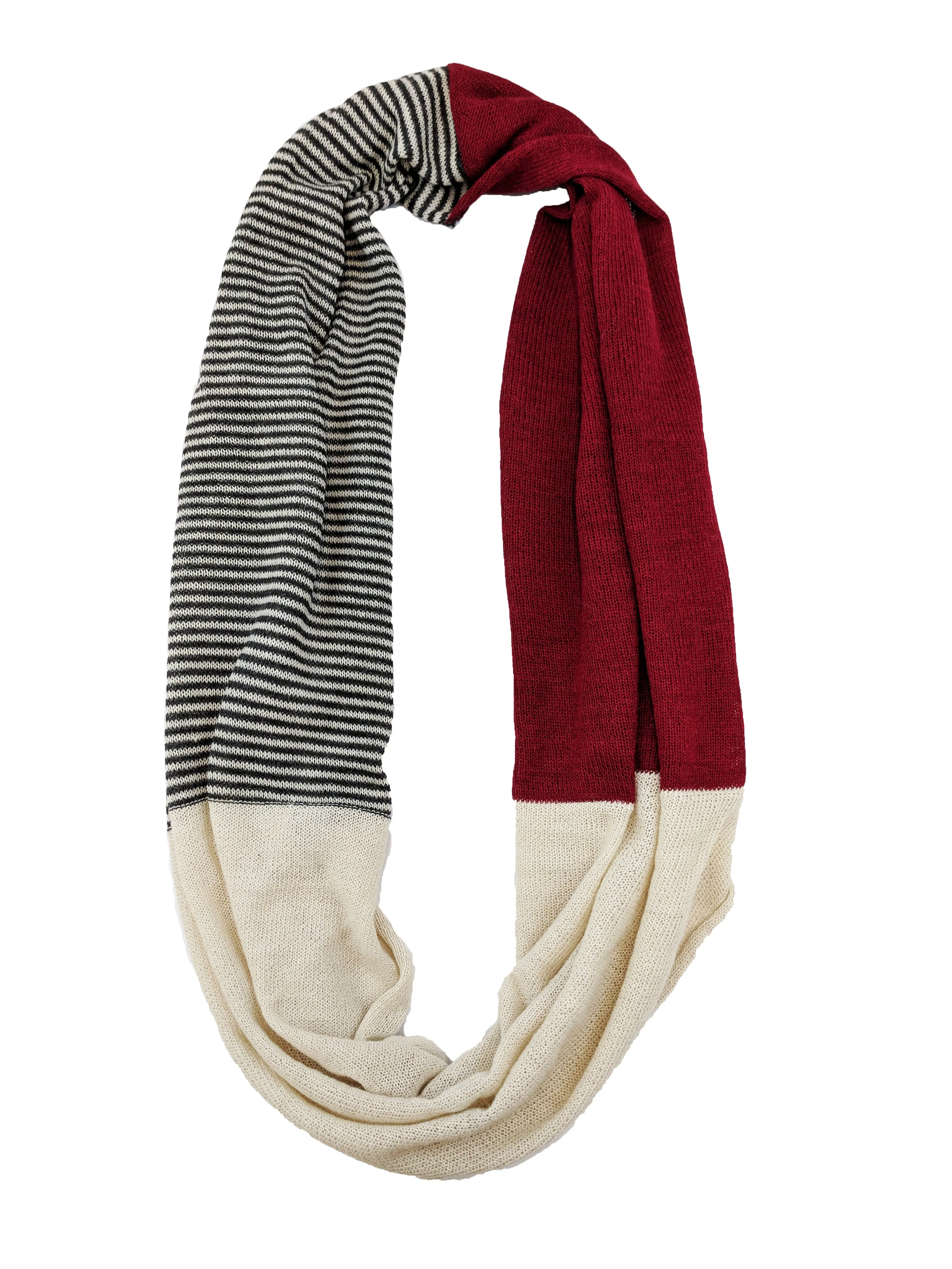Alpaca Infinity Scarf "Combo Red"