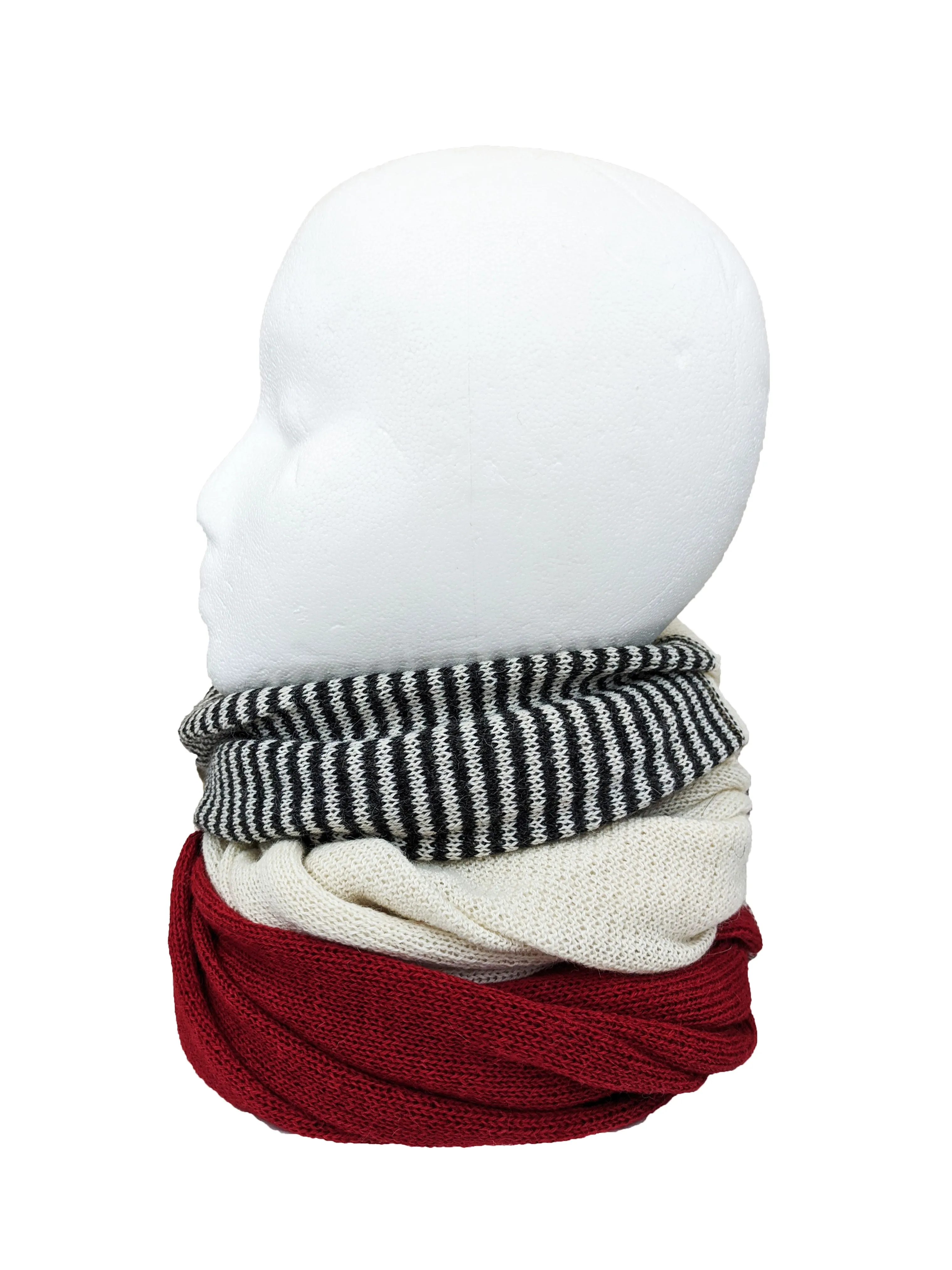 Alpaca Infinity Scarf "Combo Red"