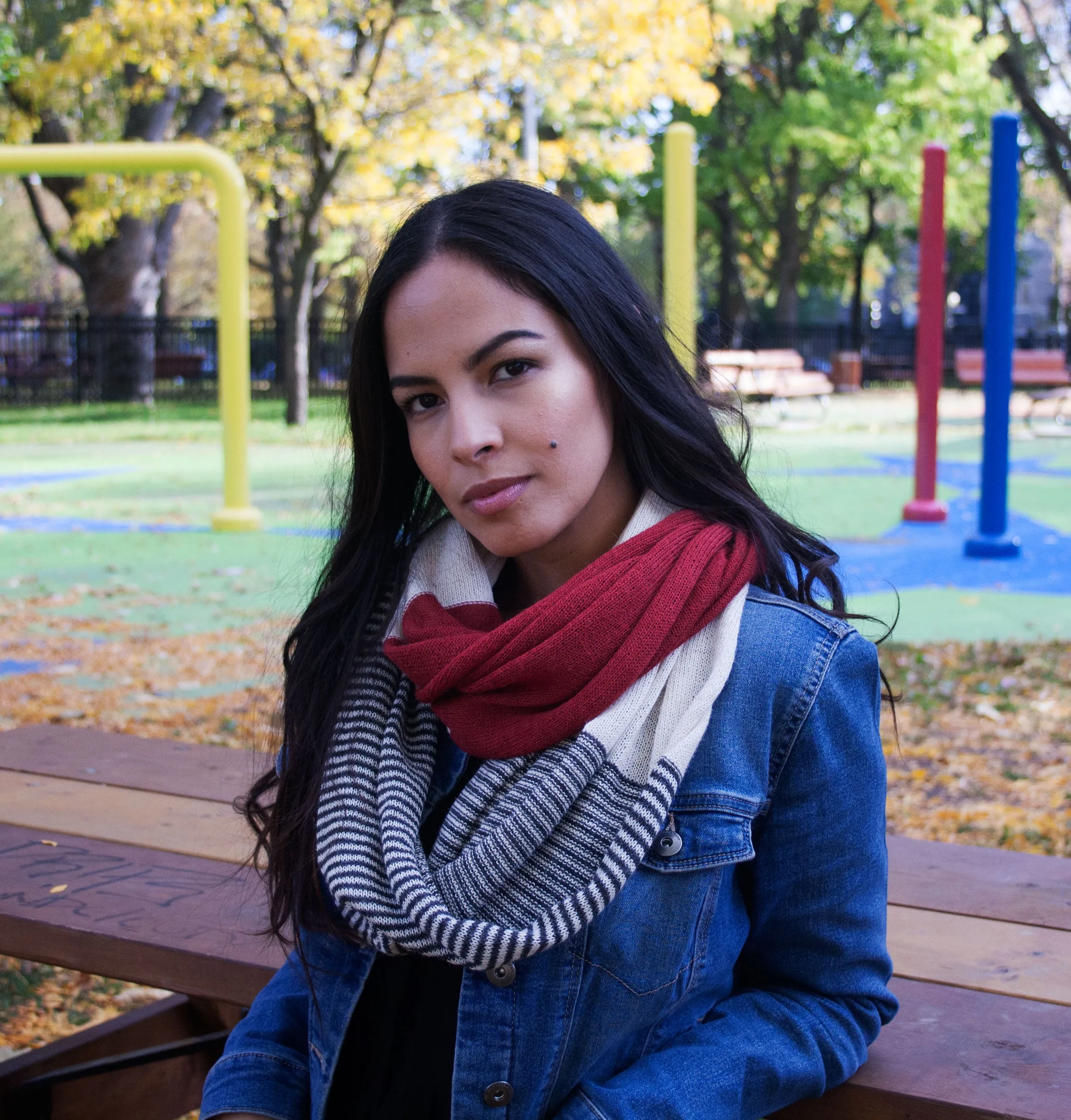 Alpaca Infinity Scarf "Combo Red"