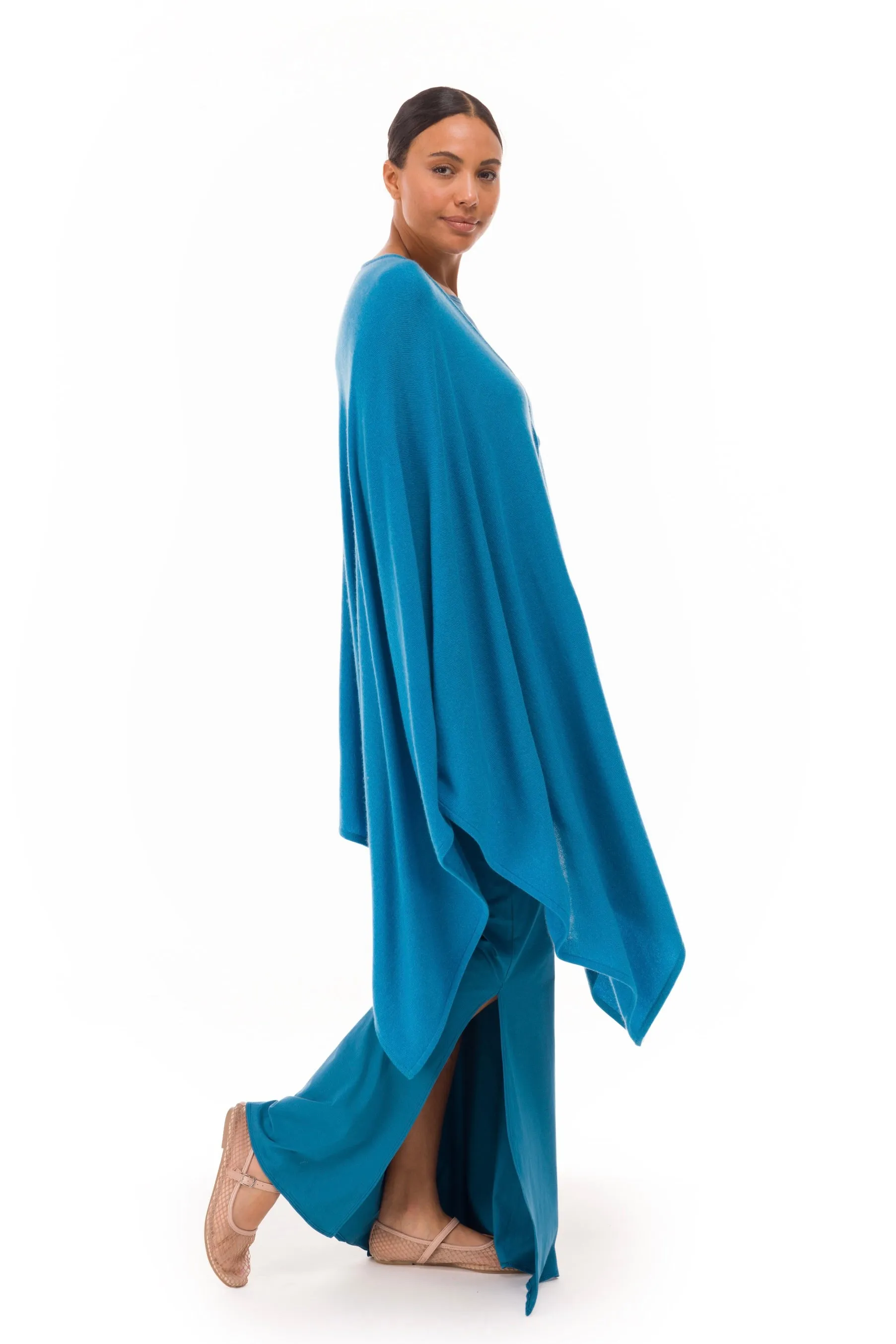 BAMBOO SIDE SLIT SKIRT TEAL