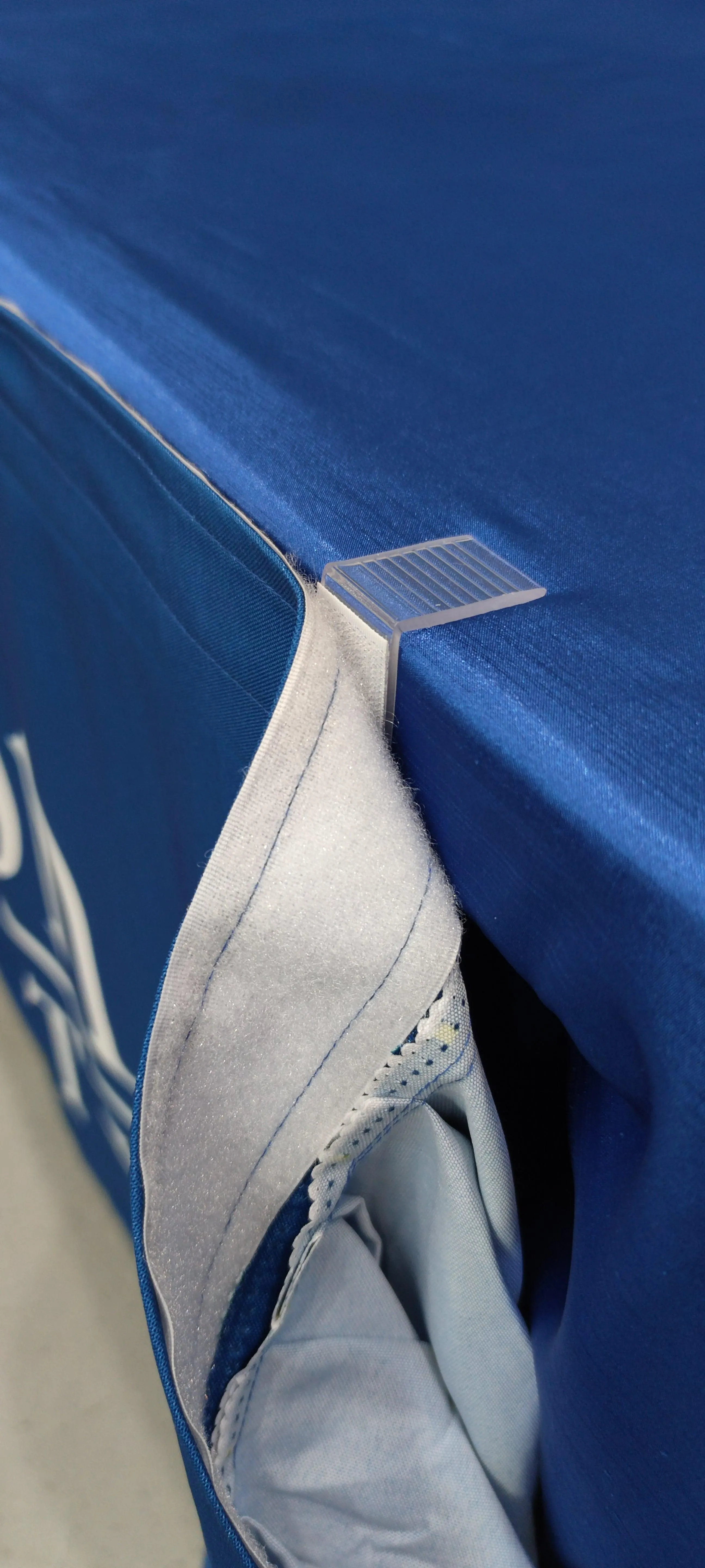Custom Printed Table Skirt Box Pleat - Front Panel Print
