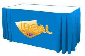 Custom Printed Table Skirt Box Pleat - Front Panel Print