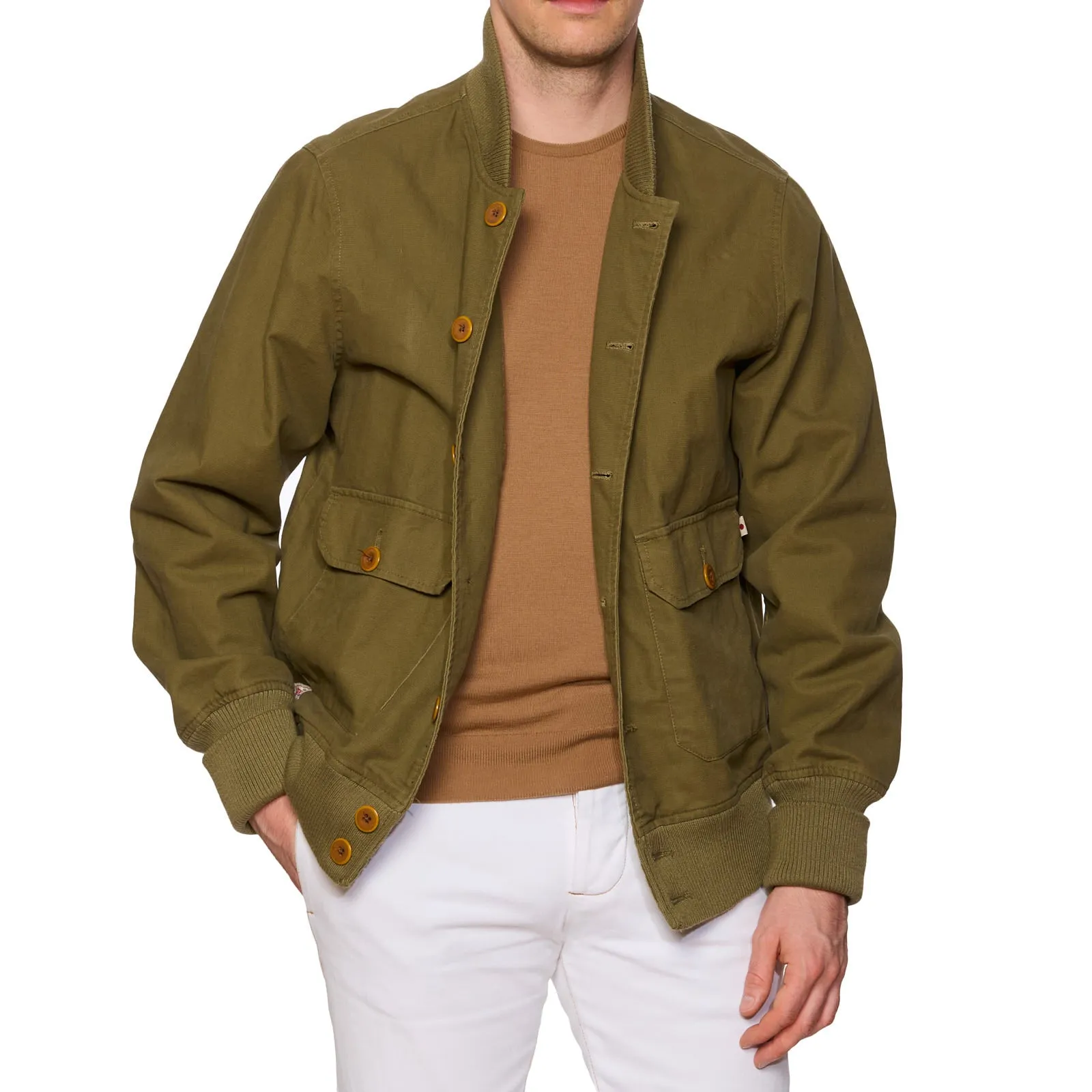 DUFFER of St. George "Japan" Army Green Cotton Bomber Blouson Jacket NEW Size L