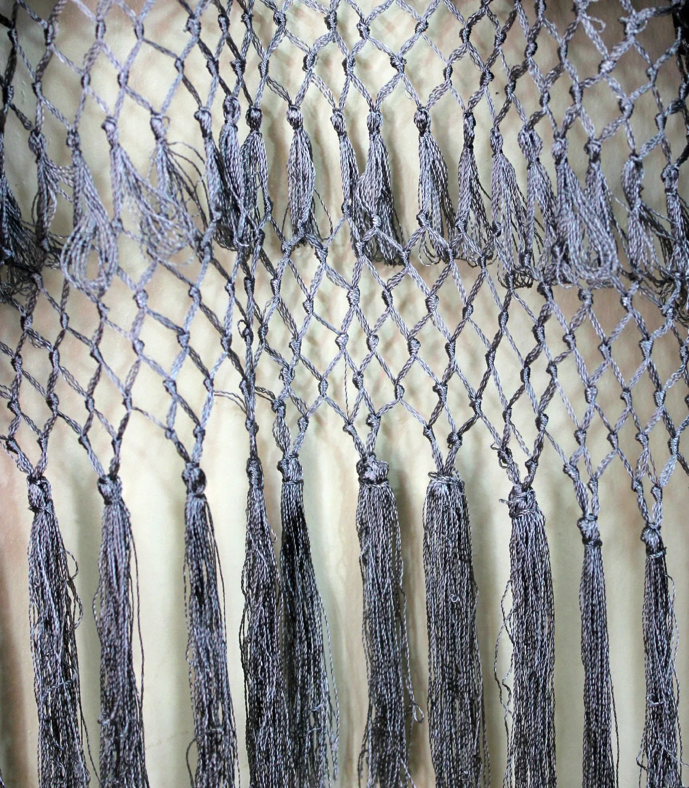 Embroidered Silk Fringe Jacket Flamenco Kimono Lilac Grey Short Maya Matazaro