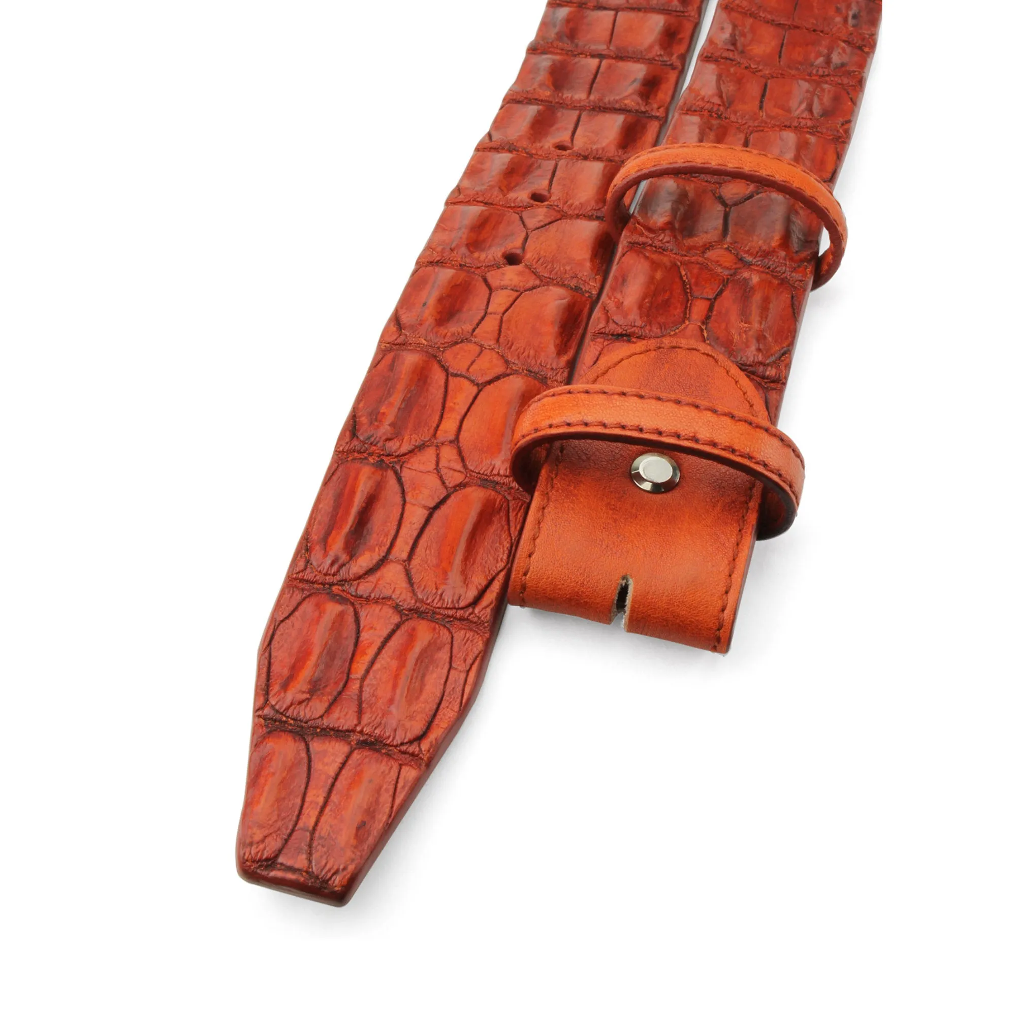 Genuine Hand Painted Porosus Crocodile Belt Strap