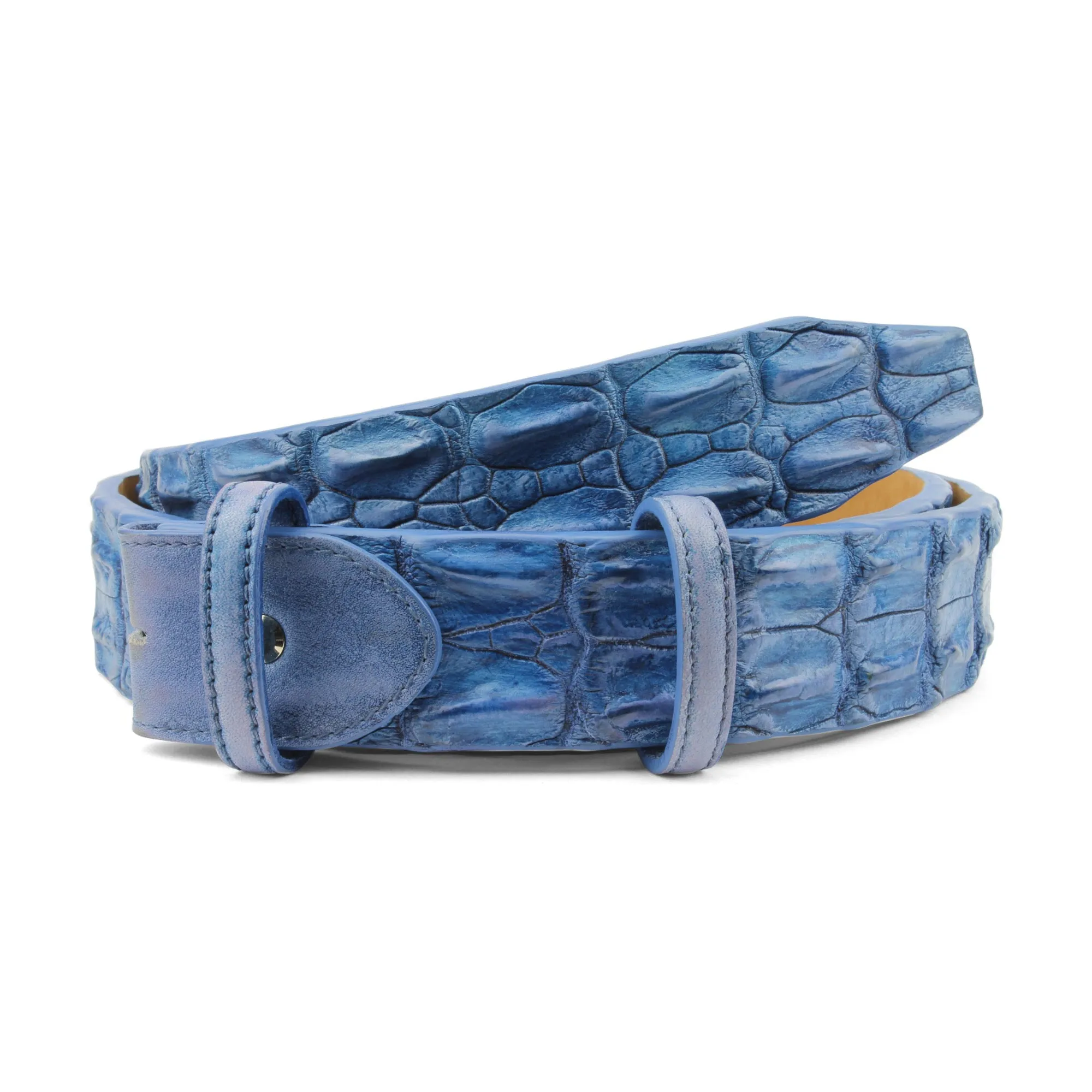 Genuine Hand Painted Porosus Crocodile Belt Strap