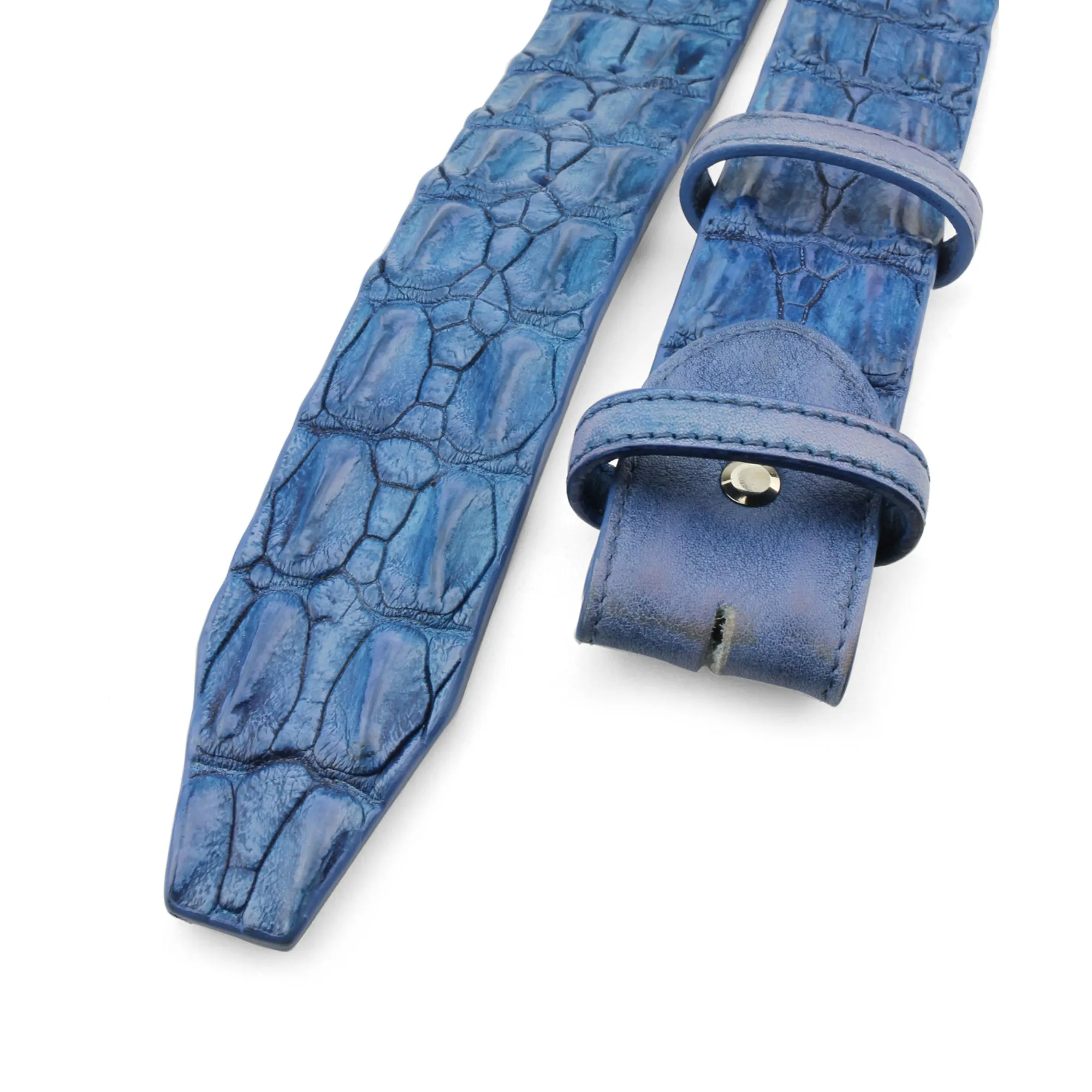 Genuine Hand Painted Porosus Crocodile Belt Strap