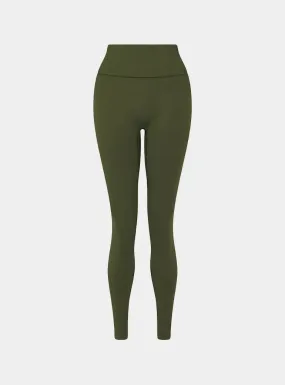 High Waisted Leggings - Earth Khaki
