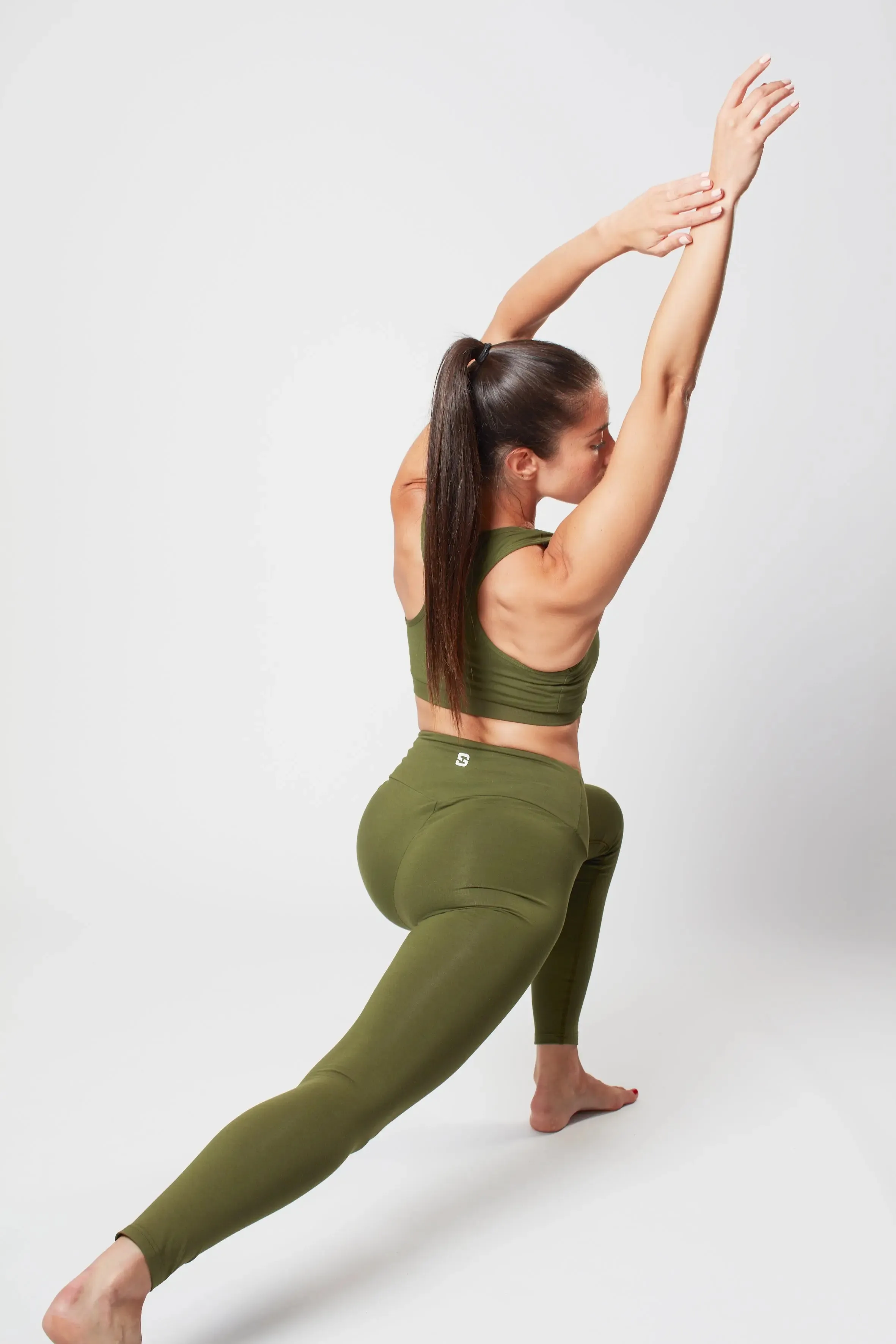 High Waisted Leggings - Earth Khaki