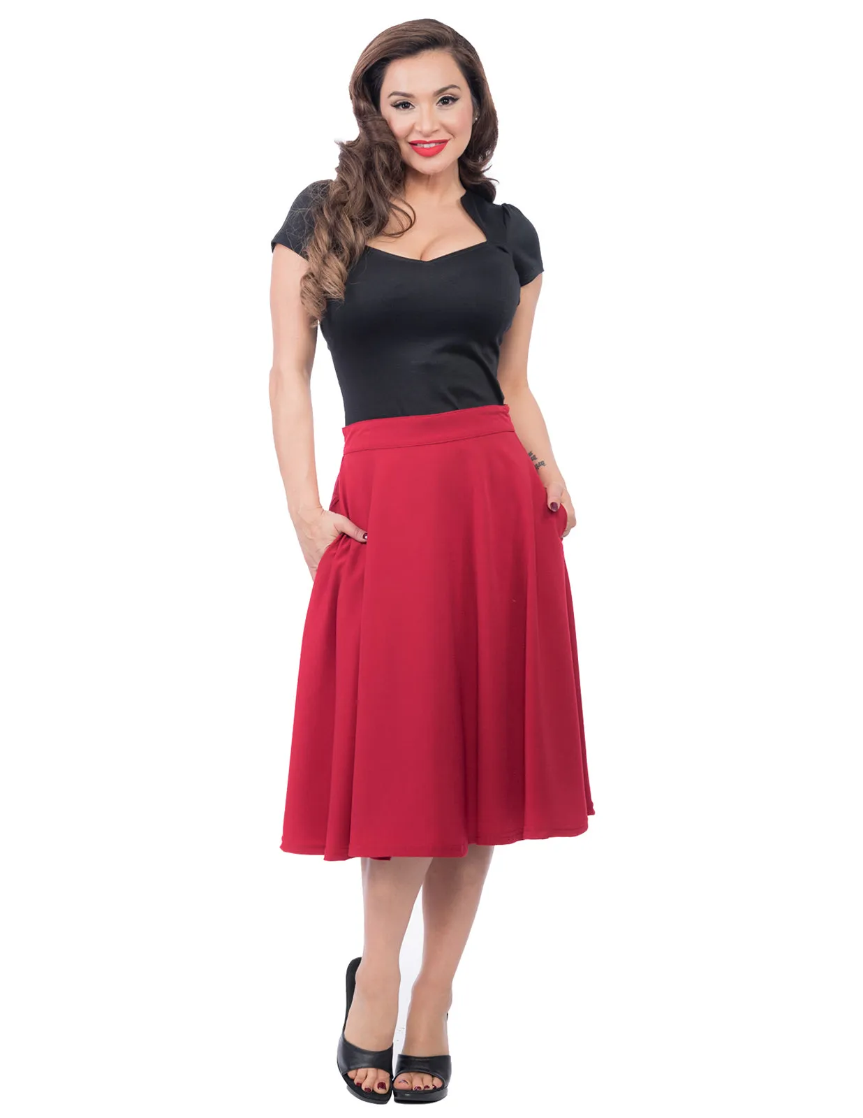 High Waisted Thrills Skirt - Red
