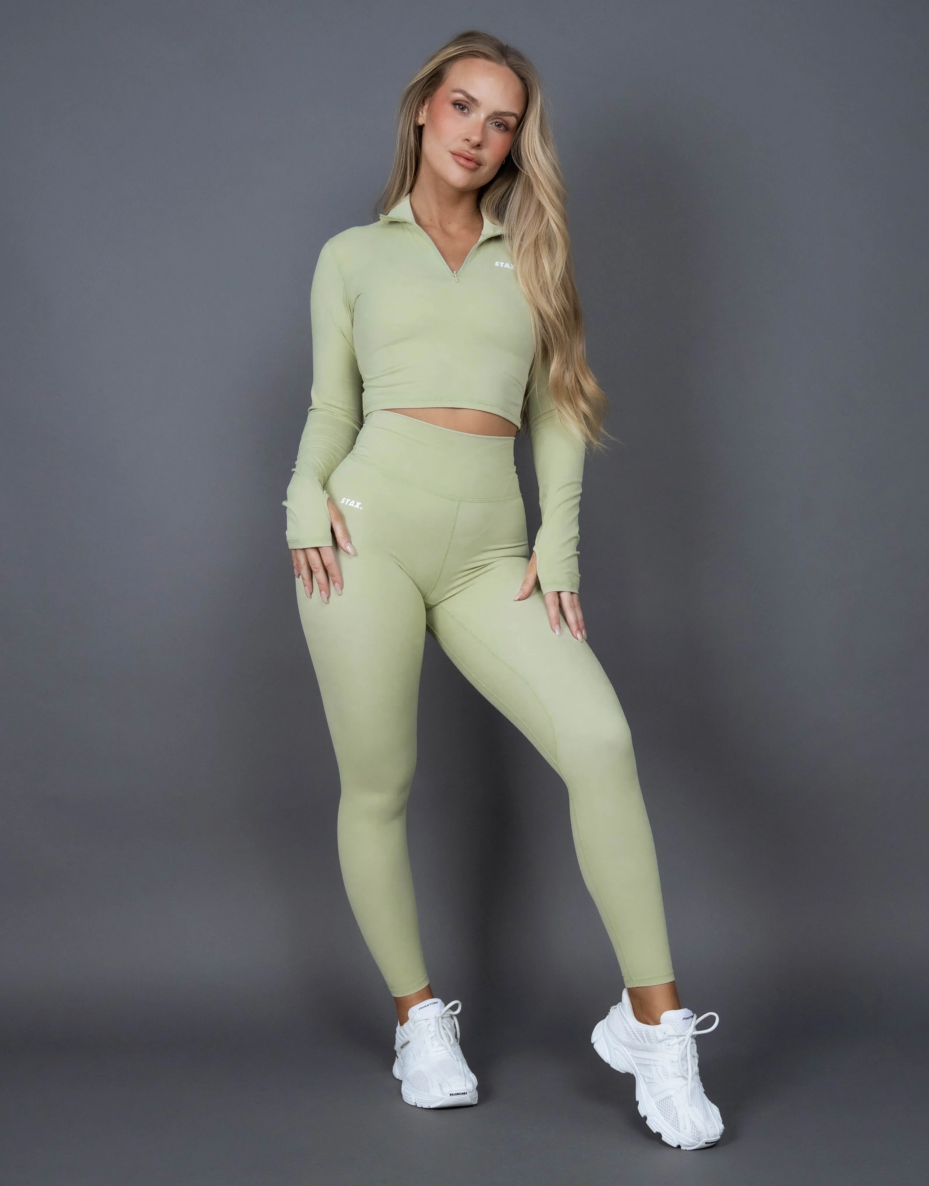 Long Sleeve Zip Crop NANDEX ™ Thistle - Green