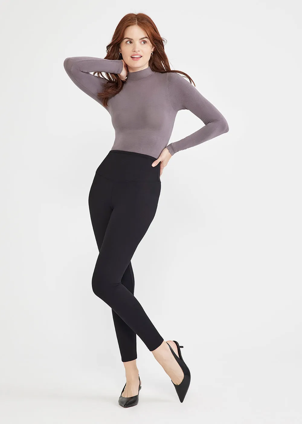 Madelyn Mock Neck Long Sleeve Shaping Bodysuit - Outlast® Seamless