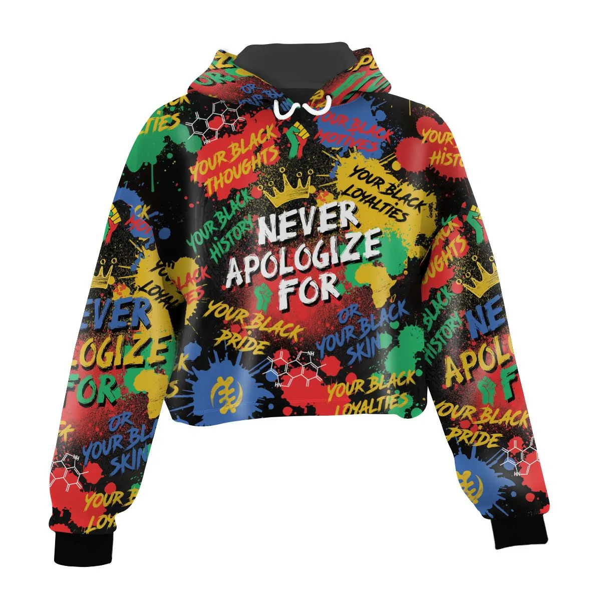 Never Apologize For Being Black Cropped Hoodie and Leggings