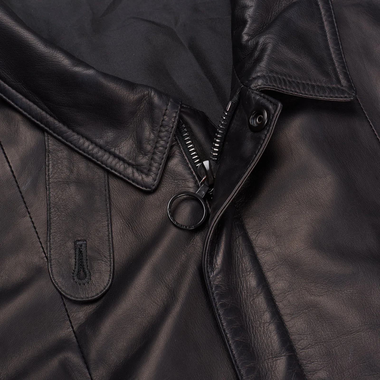 SERAPHIN Black Lamb Leather Fully Lined Bomber Jacket FR 50 US M