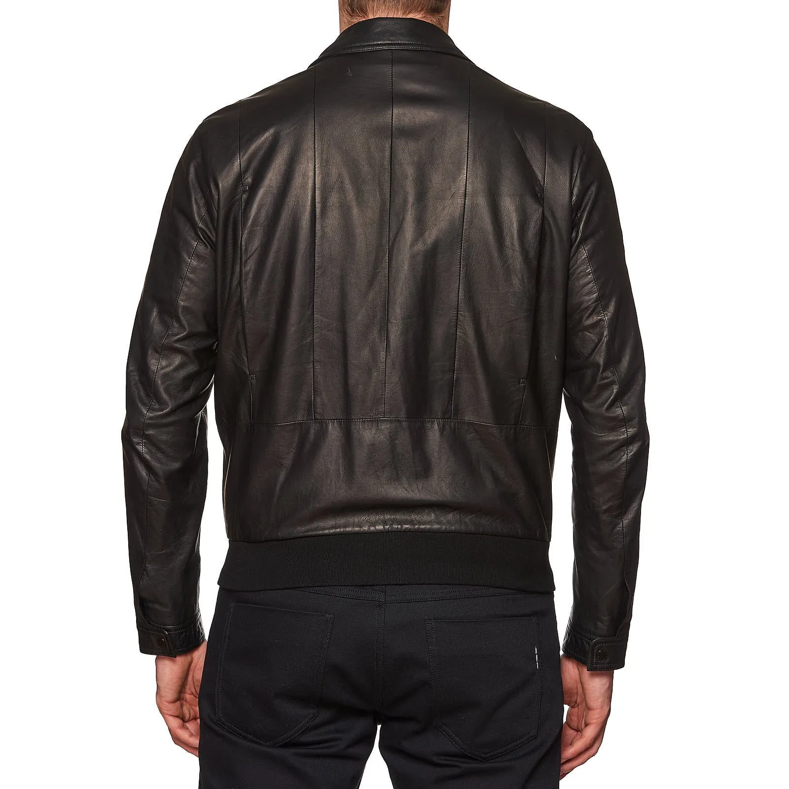 SERAPHIN Black Lamb Leather Fully Lined Bomber Jacket FR 50 US M