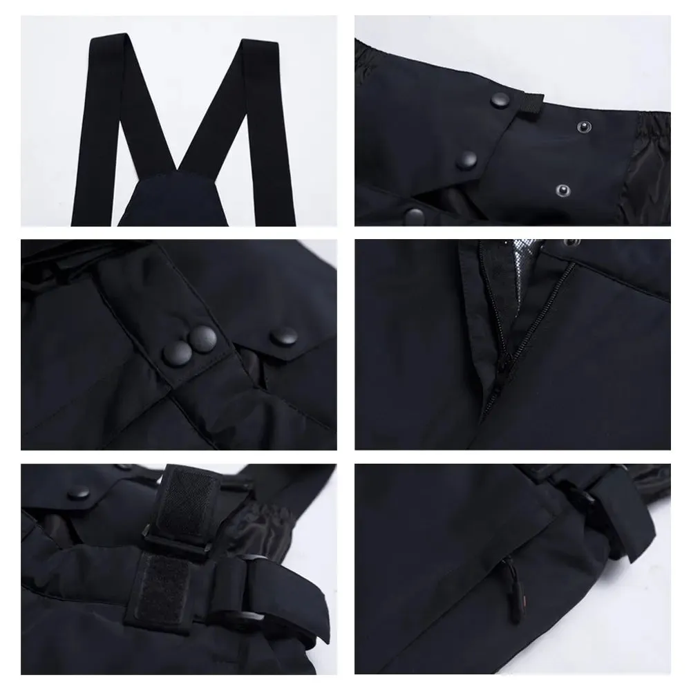 Unisex Marble Pattern Hooded Snowboard Ski Jacket and Pants Set