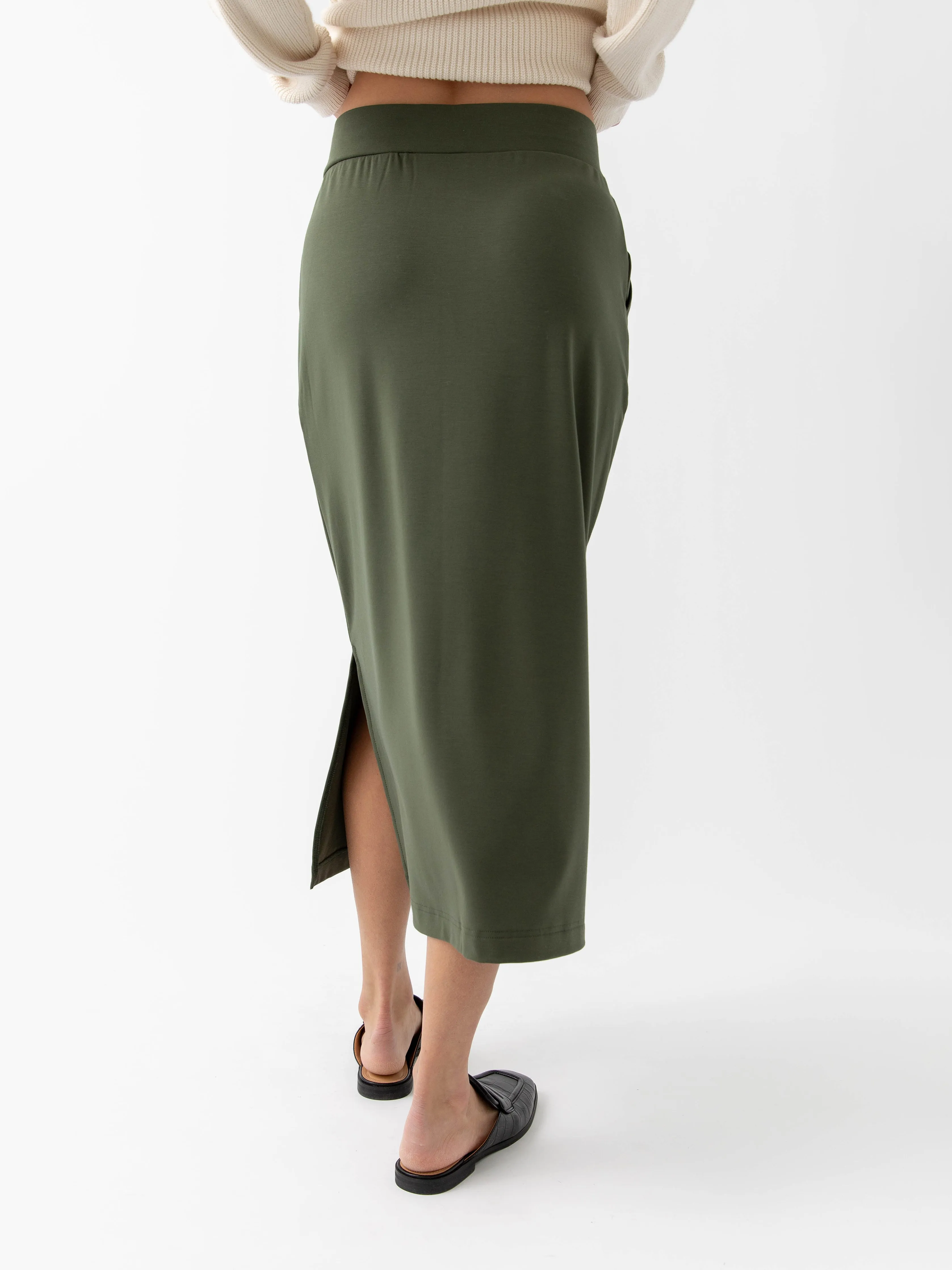 Women's Ultra-Soft Bamboo Midi Skirt