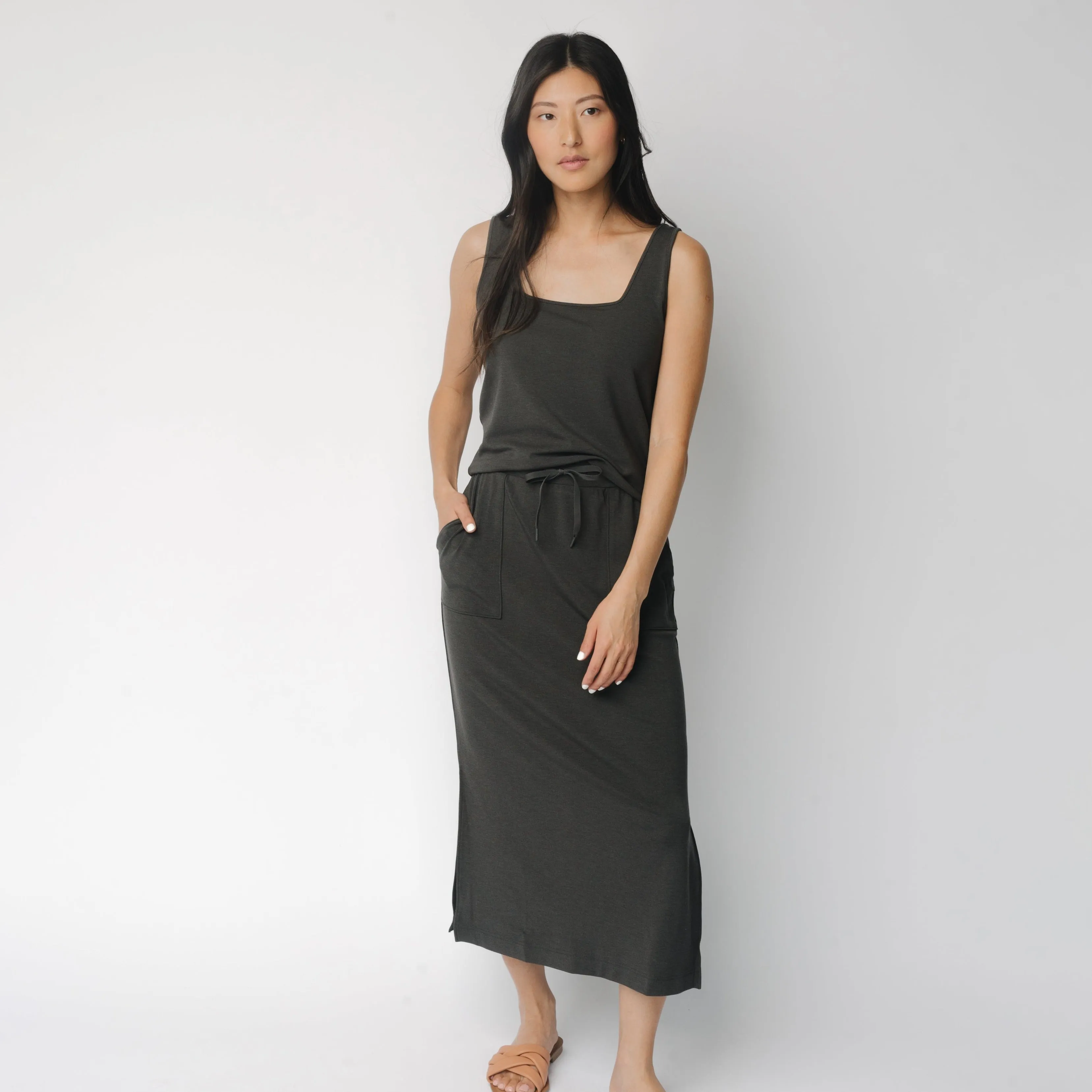 Women's Ultra-Soft Bamboo Midi Skirt