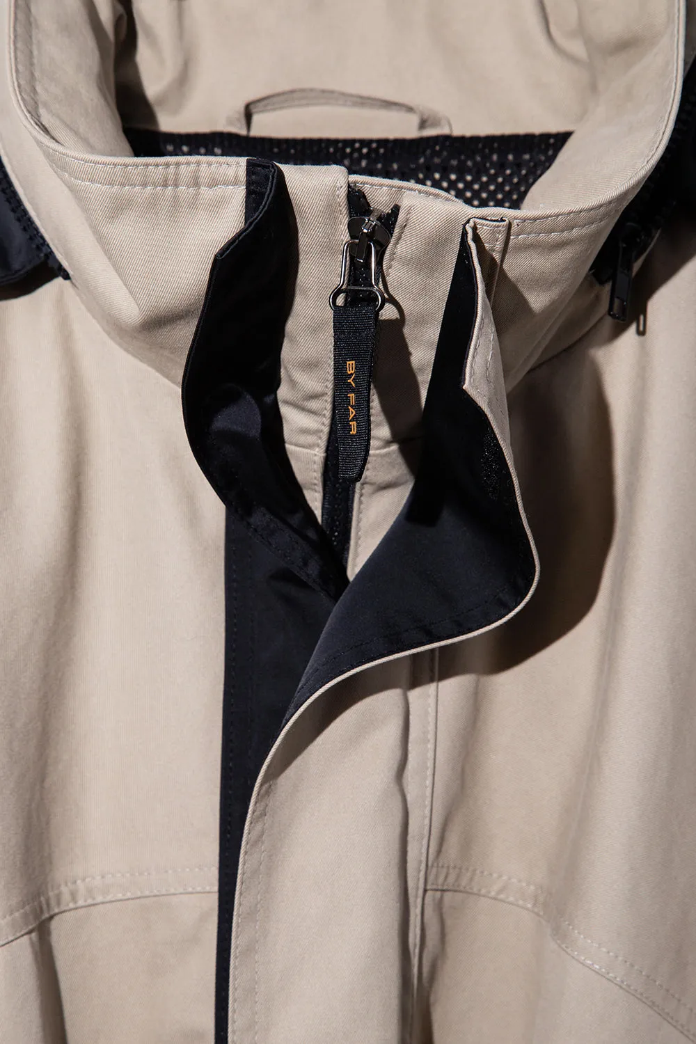 Yaka Jacket Beige-Black Waterproof Cotton And Nylon