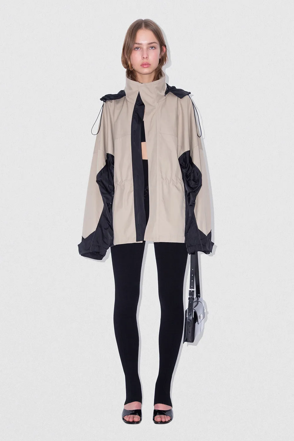 Yaka Jacket Beige-Black Waterproof Cotton And Nylon